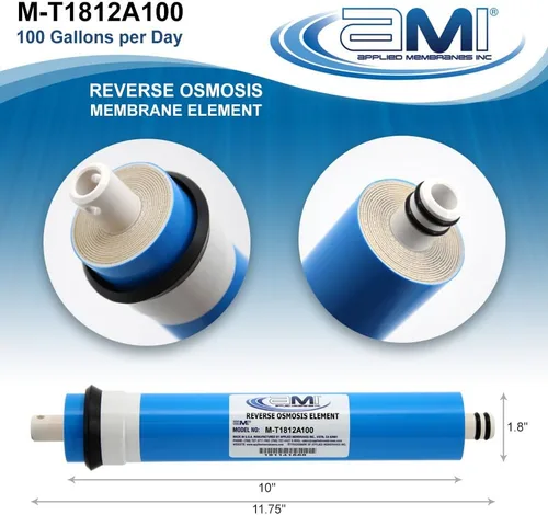 Vista 2 de APPLIED MEMBRANES INC. Membrana de ósmosis inversa 100 GPD Reemplazo del filtro de agua de membrana RO para sistema de filtración de agua