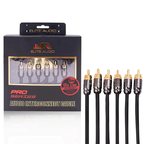 Vista 14 de Elite Audio Serie Pro 3 pies. Cable corto de audio para carro RCA de 2 canales - Triple blindaje, conectores de latón, cobre libre de oxígeno, cable