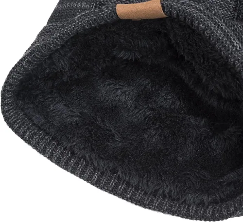 Vista 3 de REDESS Gorro para hombre y mujer, gorro de invierno cálido, gorro de punto holgado grueso