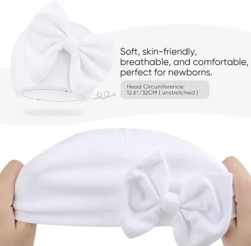 Vista 7 de DRESHOW BQUBO - Gorros de hospital para recién nacido, gorro de algodón para bebés de 0-66-24 meses