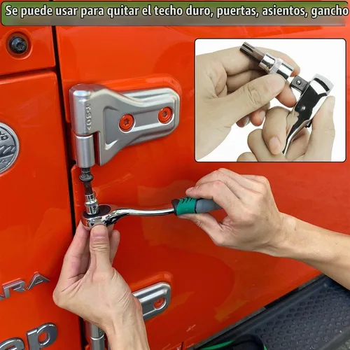 Vista 6 de Bentolin - Juego de herramientas Torx para remoción de puerta dura para Jeep Wrangler