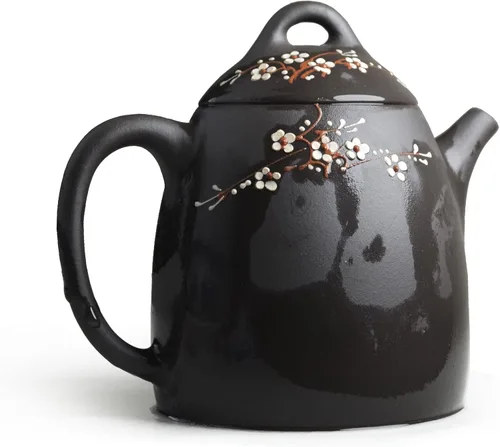 Vista 2 de Tetera de 8.1 fl oz / 8 oz arcilla china genuina negro Qinquan Pot Infusers Loose Tea Blooming
