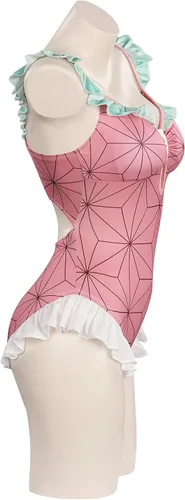 Vista 6 de IOONCHI Agatsuma Zenitsu Kamado Nezuko - Traje de baño para cosplay