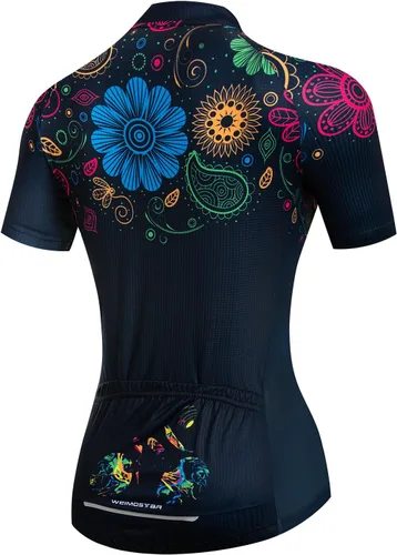 Vista 2 de JPOJPO Camiseta de ciclismo para mujer, de secado rápido, transpirable, reflectante, S-2XL