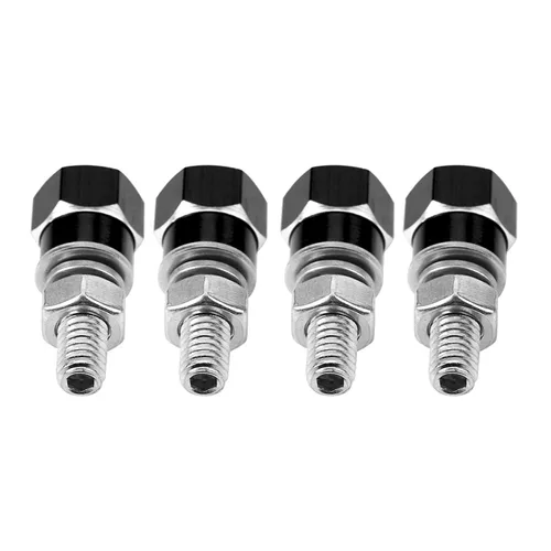 Vista 4 de 4 tornillos para marco de matrícula, tornillos universales para marco de matrícula, tornillos para motocicleta (negro)