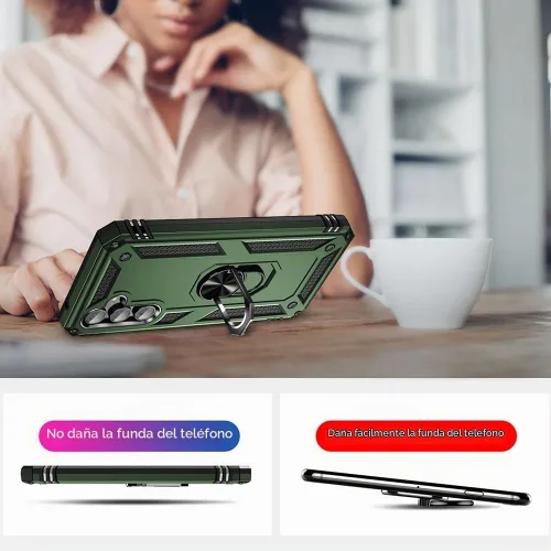 Vista 4 de Funda para Samsung A54 5G, Galaxy A54 5G con protector de pantalla HD, [grado militar de 16 pies a prueba de caídas], anillo protector a prueba