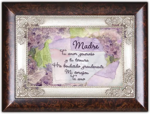 Vista 2 de Cottage Garden Mamá Madre Español Tu Amor Generoso Burlwood Joyero Caja de música reproduce increíble gracia