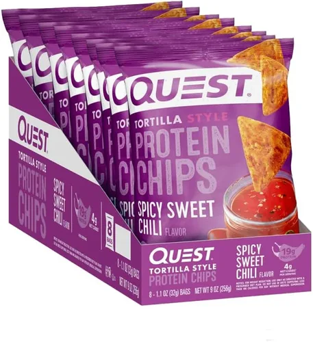 Vista 14 de Quest Nutrition Chips de proteína, barbacoa, 0.78 oz de proteína, 0.11 oz de carbohidratos netos, 130 cals, bolsa de 1.1 onzas, 1 unidad, alto