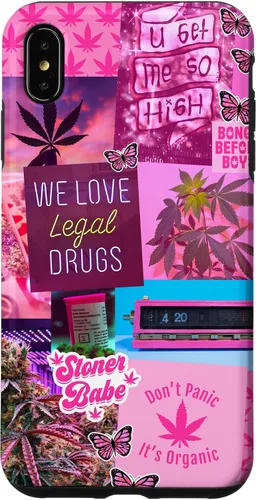 Vista 11 de Funda para iPhone 16, color rosa, para mujer, diseño de collage de malas hierbas