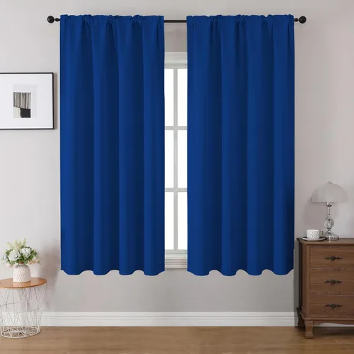 Vista 32 de CUCRAF Cortinas opacas de 45 pulgadas de largo, juego de 2 paneles para dormitorio, bolsillo para cortinero, cortinas de oscurecimiento