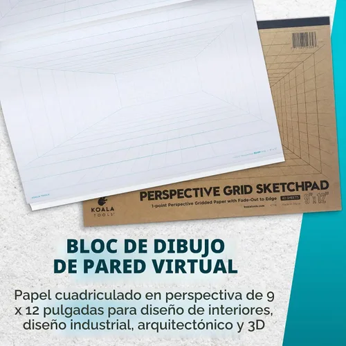 Vista 2 de Bloc grande de dibujo con perspectiva (1 y 2 puntos)