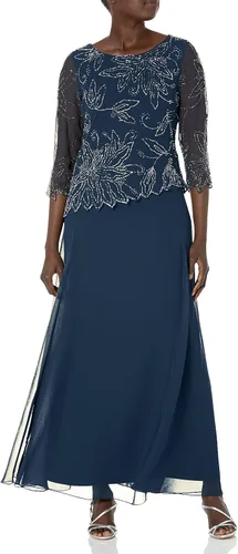 Vista 9 de J Kara Vestido con cuentas florales 3/4 para mujer Negro (black/Gun)
