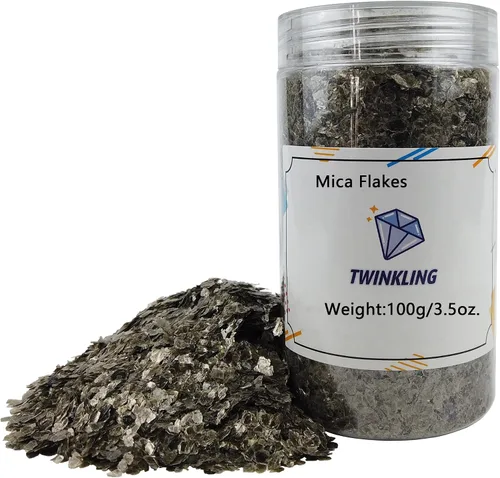 Vista 10 de TWINKLING Copos de mica de color natural, copos dorados, hoja de purpurina de copos de mica para manualidades de resina de bricolaje, arte de uñas