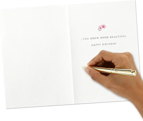 Vista 5 de Tarjeta de cumpleaños Hallmark Signature para ella (Orquídea)
