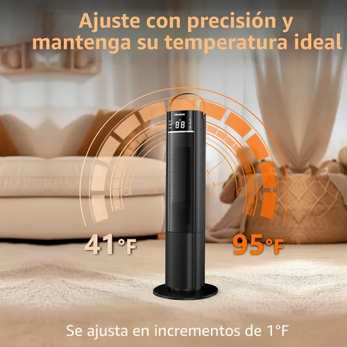 Vista 4 de Calentadores espaciales para uso en interiores, calentador eléctrico de 26 pulgadas y 12 pies/s con control remoto, calentadores eléctricos de 1500