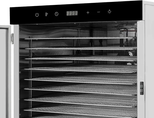 Vista 7 de Deshidratador de alimentos de 20 bandejas para carne seca de acero inoxidable de 1700 W, máquina deshidratadora comercial de alimentos