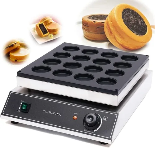 Vista 5 de LYNICESHOP Máquina de gofres de frijoles rojos, máquina eléctrica para hacer gofres de acero inoxidable, antiadherente, perilla de ajuste