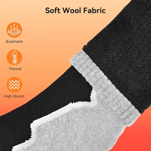 Vista 4 de DAY WOLF Electric Heated Socks for Men Women with 3 Heat Levels Up to 10 Hours Rechargeable Battery Powered Warm Socks 2 * 2200mAh Thermal Socks