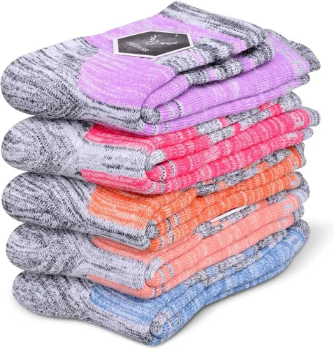 Vista 6 de FEIDEER Calcetines de senderismo para mujer, paquete múltiple de calcetines de algodón que absorben la humedad