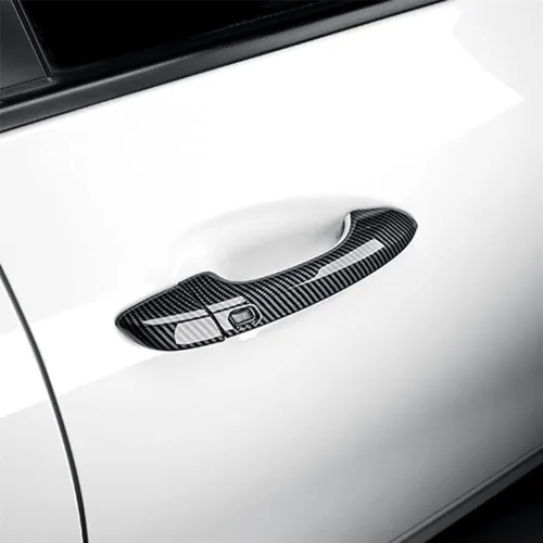 Vista 3 de Juego de fundas para manija de puerta exterior de estilo negro de fibra de carbono compatible con accesorios automotrices Hyundai Veloster JS N Line