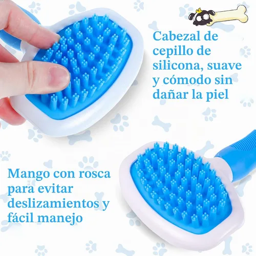 Vista 3 de Kacctyen Cepillo de baño de silicona para perros con mango antideslizante