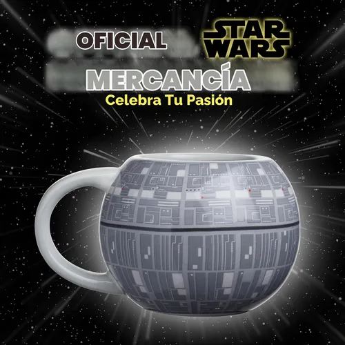 Vista 6 de Silver Buffalo Star Wars Death Star - Taza de café de cerámica esculpida en 3D para capuchino, café con leche o té caliente, 20 onzas, gris