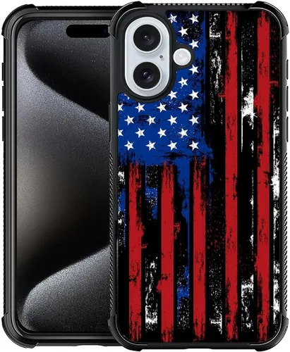 Vista 138 de Funda compatible con iPhone X/XS, diseño de bandera estadounidense de béisbol, TPU suave, a prueba de golpes, de vidrio templado, para iPhone X/XS