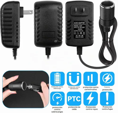 Vista 2 de Convertidor de CA a CC 2A 24W Cable de alimentación del adaptador del Paquete de 1