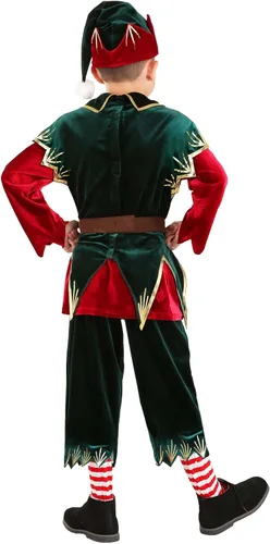 Vista 4 de Boys Deluxe Holiday Elf Costume