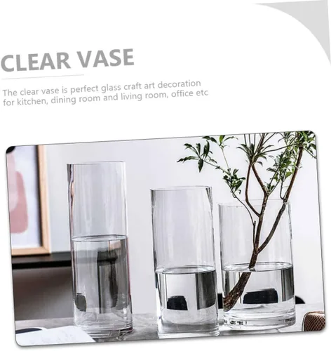 Vista 4 de DECHOUS Florero cilíndrico multiusos grande para decoración adecuado para interiores y exteriores