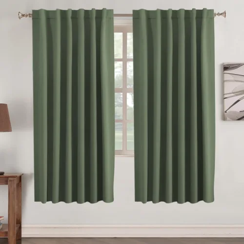 Vista 17 de Turquoize Cortinas Opacas con Aislamiento Térmico Paneles de Tratamiento de Ventanas con Bolsillo para Barra Paneles de Ventana para Ventanas