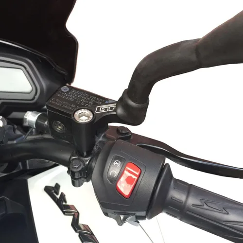Vista 3 de GP Kompozit Extensores elevadores de espejo negro compatible con Bajaj Dominar 400 2017-2019