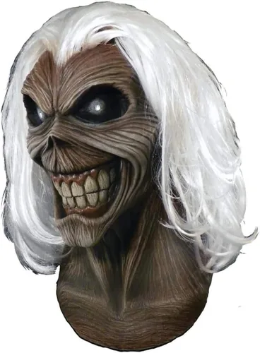 Vista 2 de Loftus Trick Or Treat Studios Iron Maiden Killers Máscara de cabeza completa, gris, blanco, talla única
