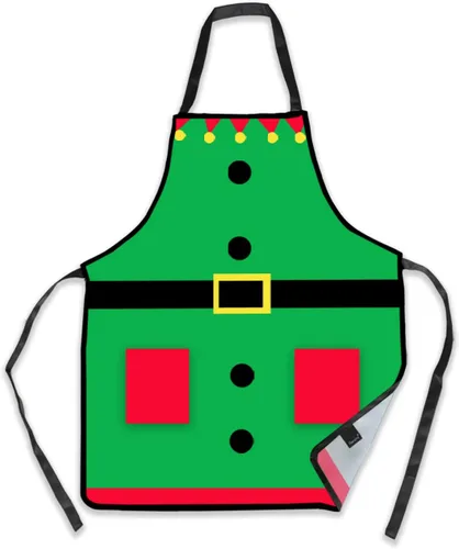 Vista 2 de Remimi Juego de 2 delantales de Navidad, impermeables, delantales de chef de cocina a juego para padres e hijos