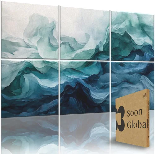 Vista 11 de Soon Global Paquete de 8 Paneles Acústicos, Paneles de Pared Insonorizados, Paneles Absorbentes de Sonido de 48 X 32 Pulgadas, Paneles Acústicos
