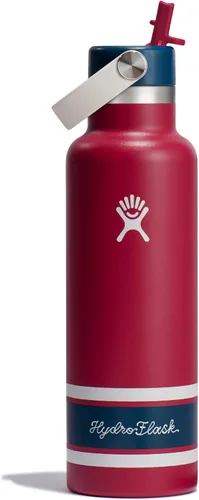 Vista 21 de Hydro Flask Botella de agua – Acero inoxidable aislado – Tapa flexible con pajita de boca estándar, antiderrames, a prueba de fugas y recargable