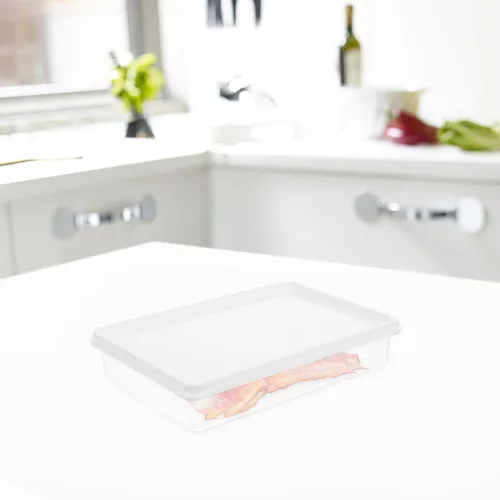 Vista 2 de Luxshiny Bacon Keeper, Saver Cheese Cold Cuts Contenedores de almacenamiento de alimentos de plástico con tapas, caja de almuerzo de 18.6 fl oz
