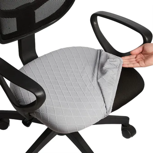 Vista 11 de Melaluxe - Funda elástica de jacquard para silla de oficina, funda extraíble y lavable para silla de escritorio, cubierta giratoria para asiento