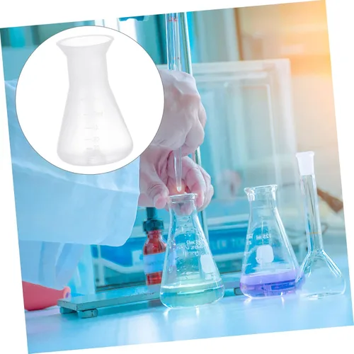 Vista 5 de iplusmile Conjunto de frasco químico Erlenmeyer de 5 piezas de plástico para estudiantes de ciencias