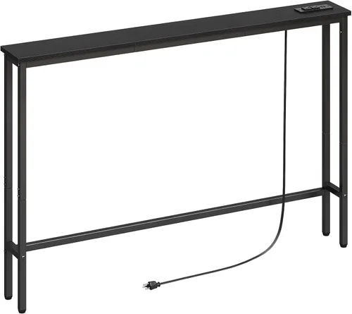 Vista 10 de ELYKEN - Mesa consola estrecha de 39.4 pulgadas con tomacorriente, mesa de sofá detrás del sofá