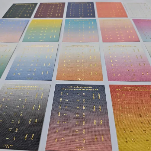 Vista 4 de 10 hojas de índice adhesivo mensual, pestañas coloridas, separadores mensuales para organización de planificadores de estudio de oficina