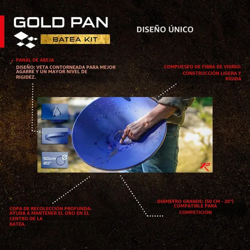 Vista 6 de XP METAL DETECTORS Kit de Batea de oro - Batea de plástico único con desfragmentador de materiales, ideal para prospección de oro