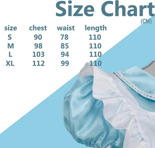 Vista 6 de Colorful House Women's Anime Cosplay Outfit Adult Blue Maid Apron Fancy Dress Costume Set