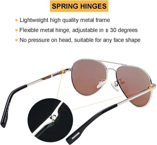 Vista 5 de Gleyemor Gafas de sol de aviador pequeñas para mujeres y hombres, marco pequeño de 2.047 in, polarizados, aviadores para cara pequeña