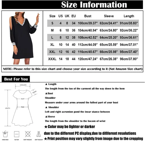 Vista 7 de Vestido de talla grande para mujer, con lentejuelas de color, cuello en V, manga de hombros descubiertos, vestido casual de cóctel