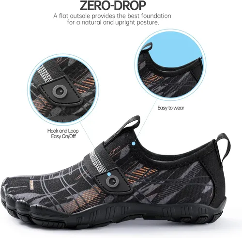 Vista 5 de SEEKWAY Zapatos de agua descalzos para niños, puntera ancha y zapatos de arena de secado rápido para niños pequeños para senderismo, natación