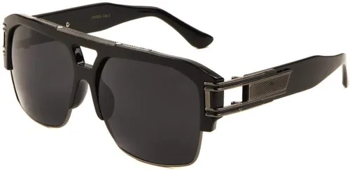 Vista 9 de Gazelle B-Boy - Gafas de sol estilo aviador retro cuadradas de metal y plástico Marco negro y dorado.