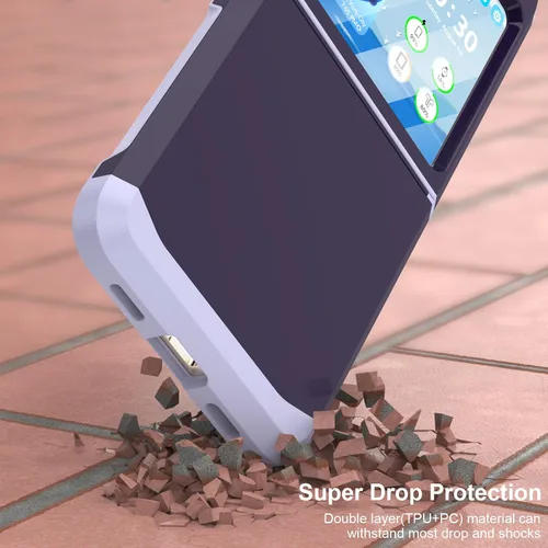 Vista 5 de Funda diseñada para Galaxy Z Flip 5 con protección de bisagra para Samsung Flip 5, resistente a prueba de golpes, funda protectora de cuerpo