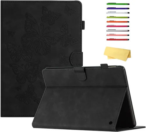 Vista 36 de Funda para tableta Amazon Kindle Fire HD 8 (8ª/7ª/6ª generación, 2018/2017/2016), con portalápices, bolsillo para tarjetas, imán de piel sintética