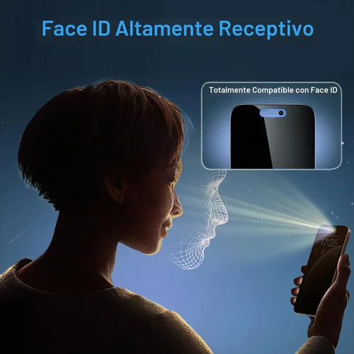 Vista 5 de OneFish Protector de pantalla para iPhone 13 Pro Max / 14 Plus de privacidad, vidrio templado antiespía de 4 vías de 360°, dureza 9H, bordes